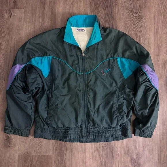 Puma Windbreaker Track Jacket Men’s Medium Colorblock 100% Nylon Vtg 89s 90s - Picture 3 of 8